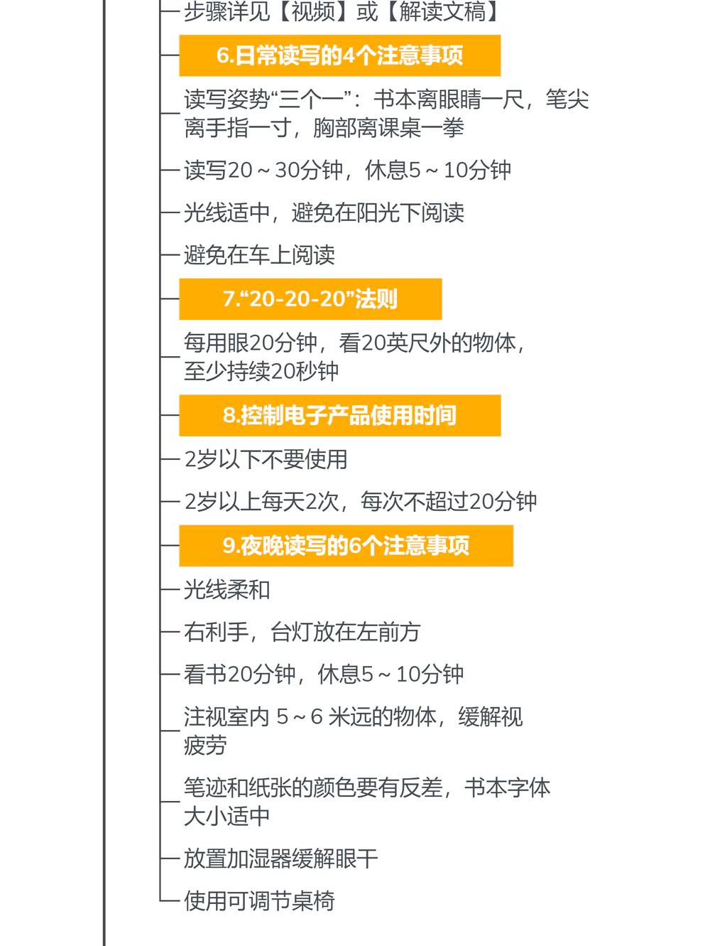 金铂《眼睛好,世界才明亮》思维导图:三、预防近视的九大法宝(下)