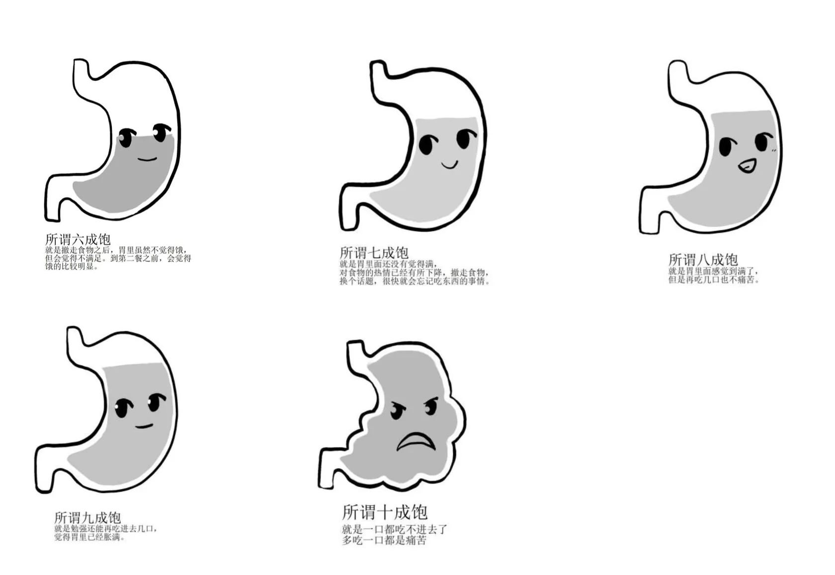 课程原图：六成饱至十成饱视觉量化图