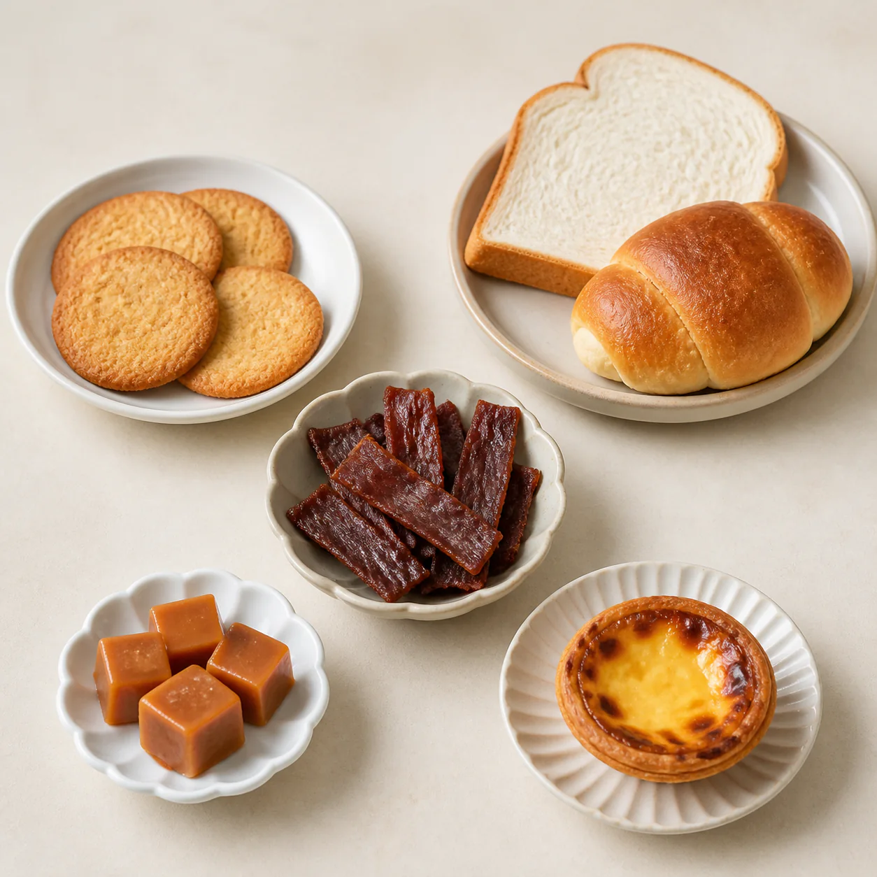 本站饮食图解：课程所举加工或焦糖化食物示例