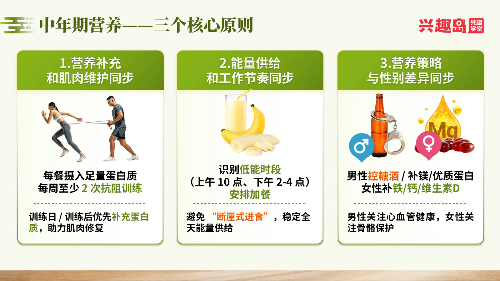 中年期营养三个核心原则