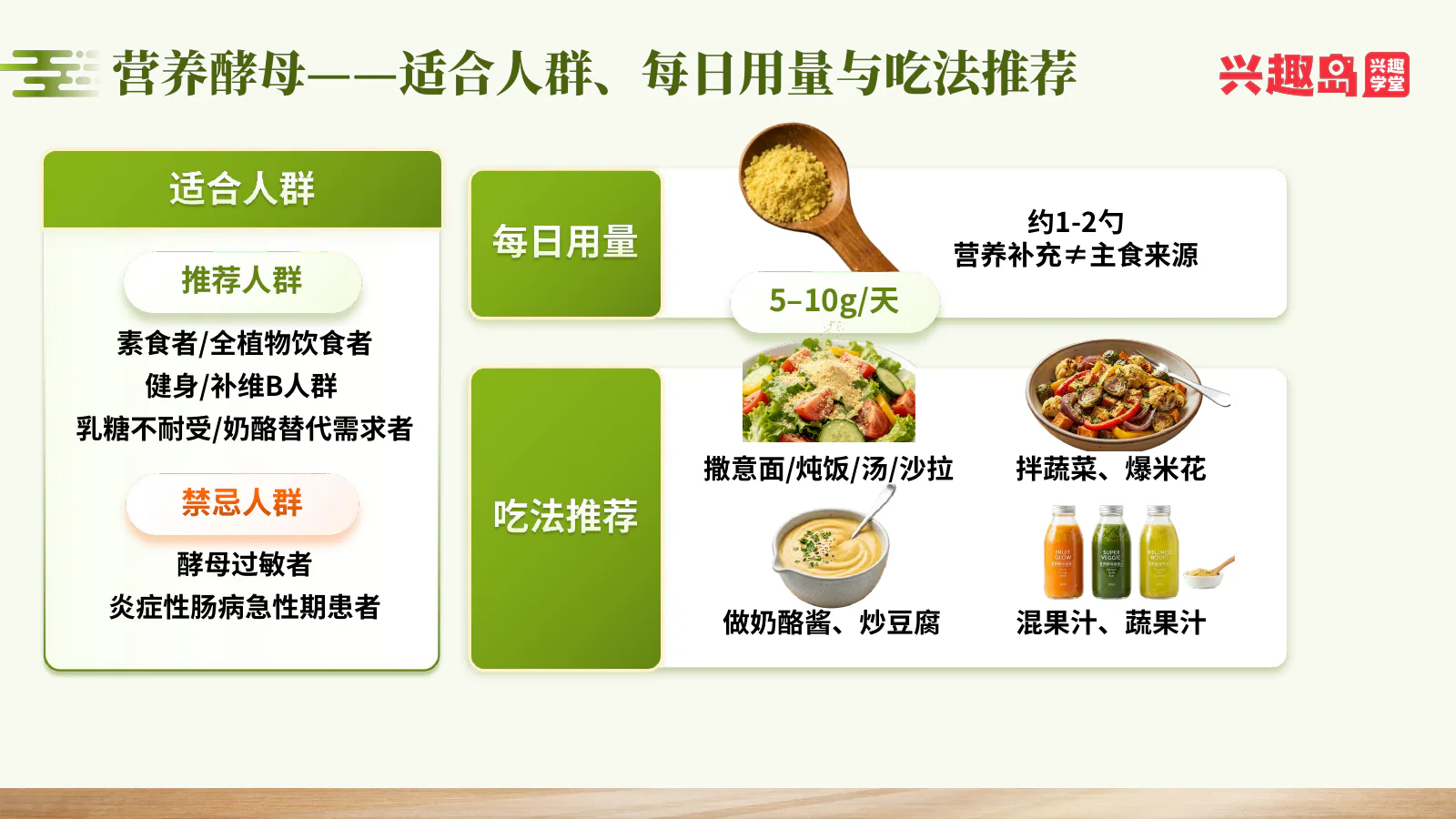 营养酵母人群、用量与吃法