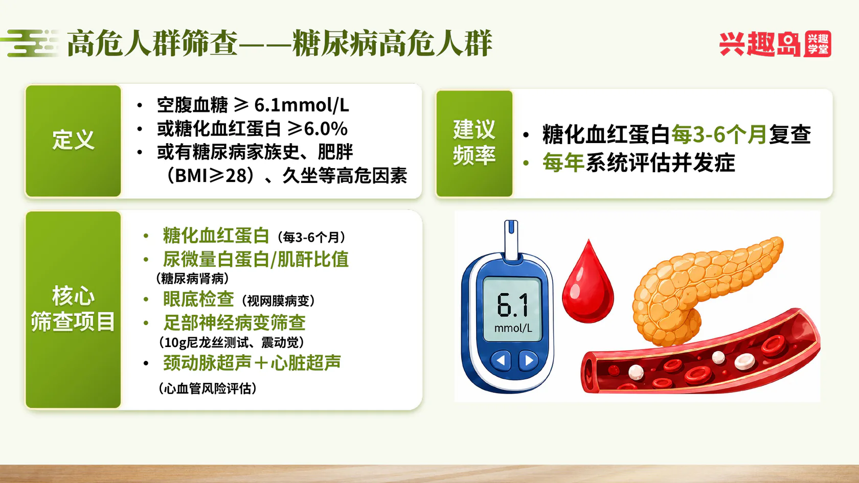 糖尿病高危人群体检建议