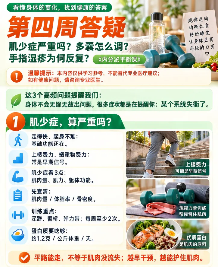 精选问答四课程原图第1/4段:第四周答疑与肌少症问题
