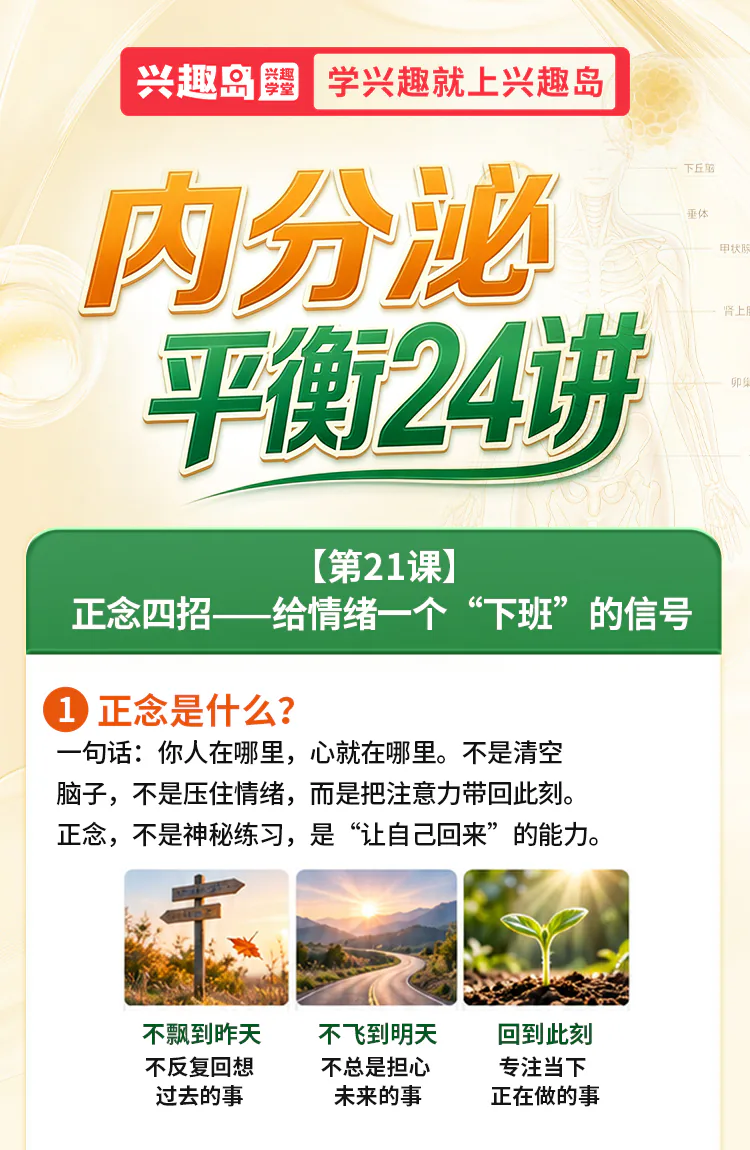 第21讲课程原图第1/7段：课程标题与正念定义