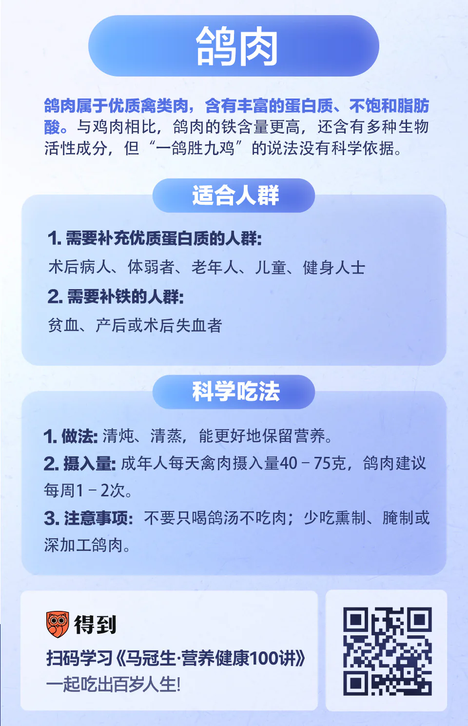 鸽肉：“一鸽胜九鸡”是真的吗？知识卡片