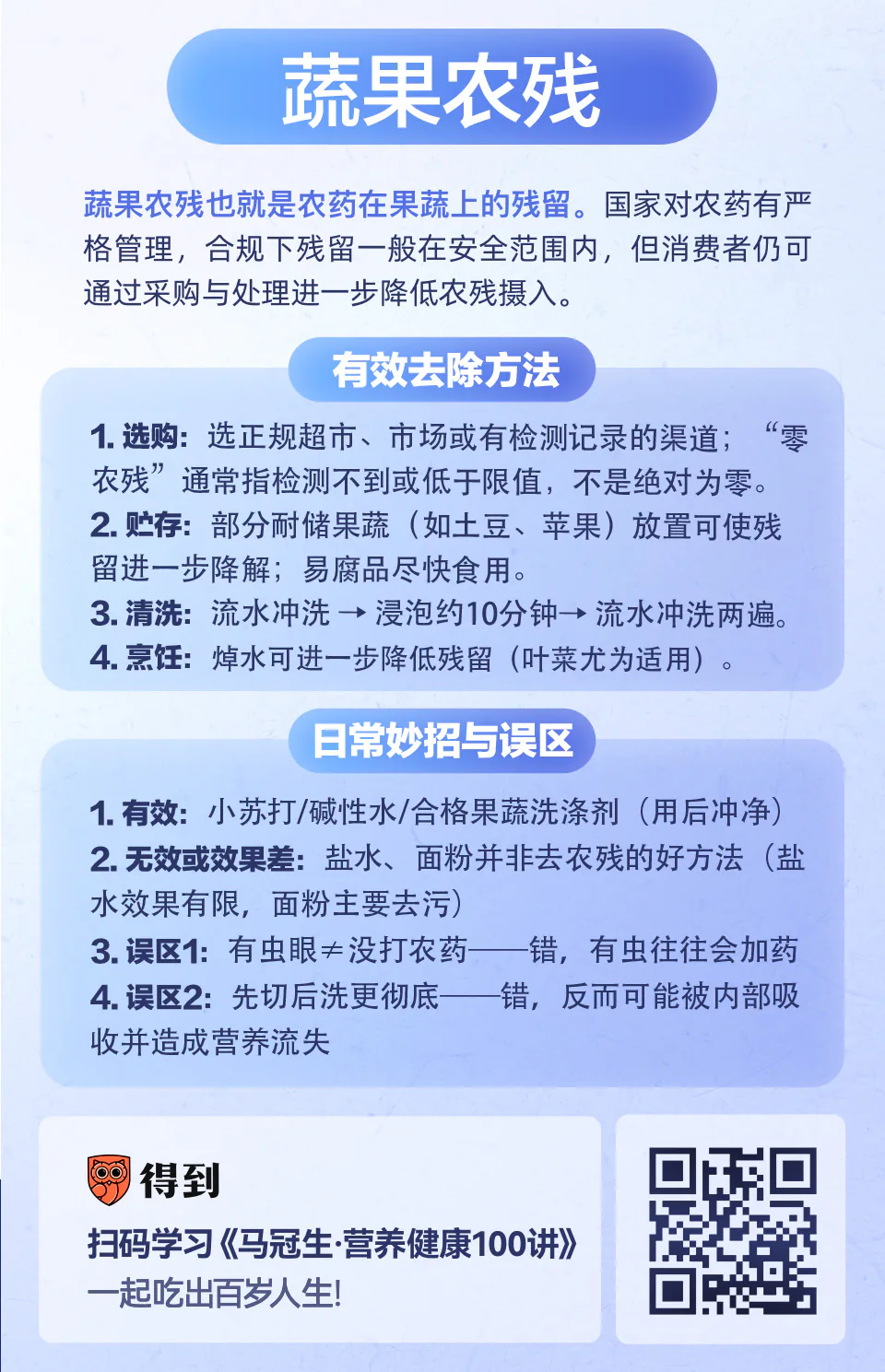 蔬果农残:怎么减少危害摄入?知识卡片