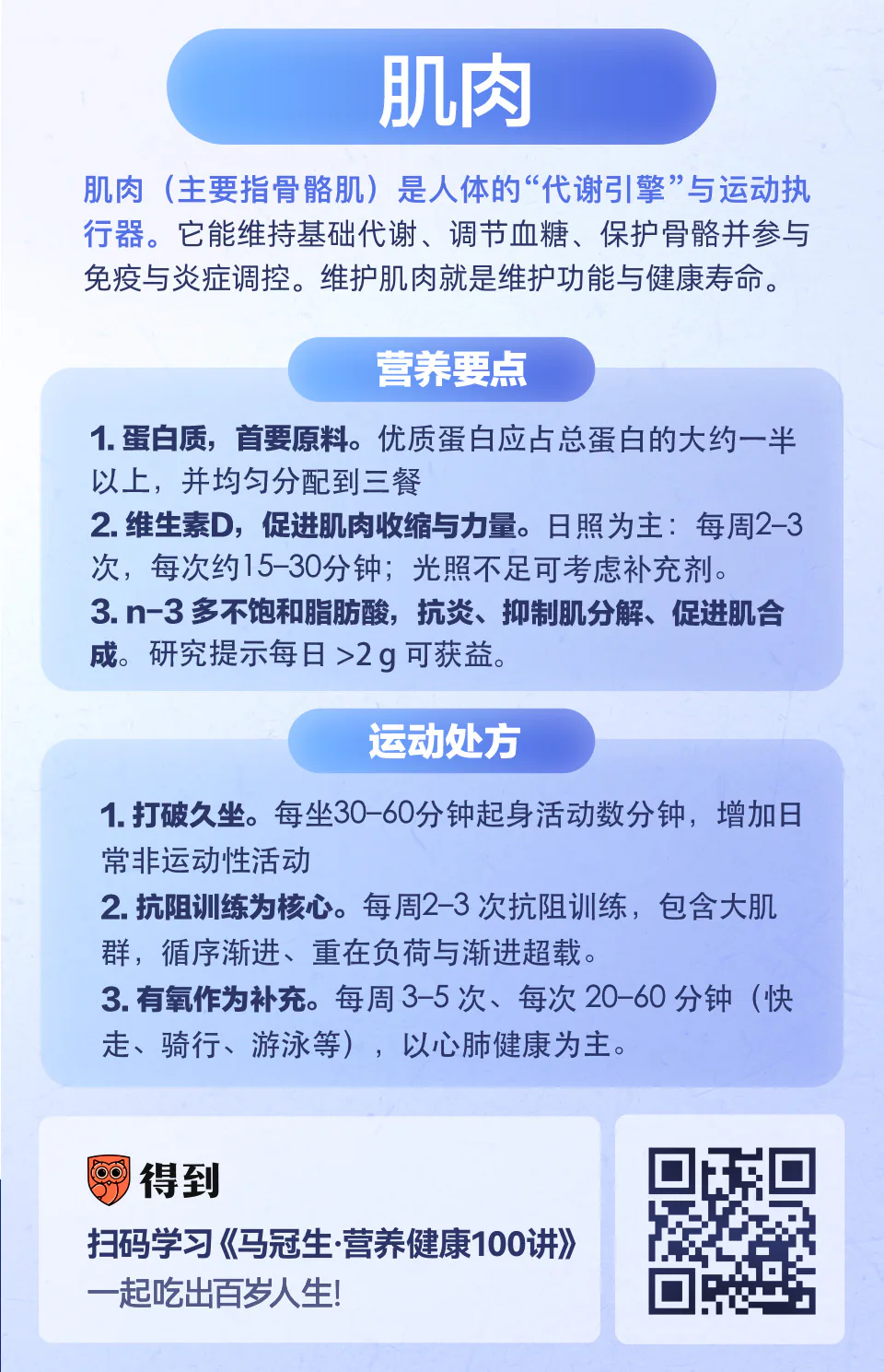 肌肉营养知识卡片:营养要点与运动处方