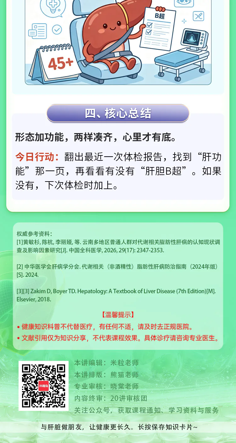第01讲课程原图第5/5段：肝脏功能、形态与体检建议