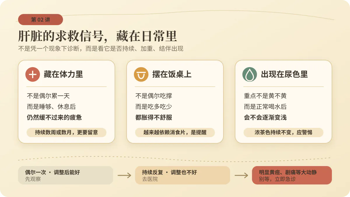 肝脏三个求救信号与行动分级图解