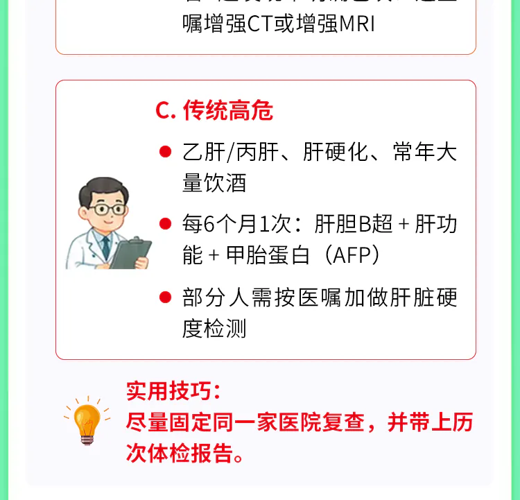第15讲课程原图第10/13段:传统高危的半年检查与复查技巧