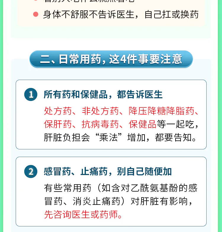 第18讲课程原图第2/8段:日常用药前两件事:全部告知和不随意加药
