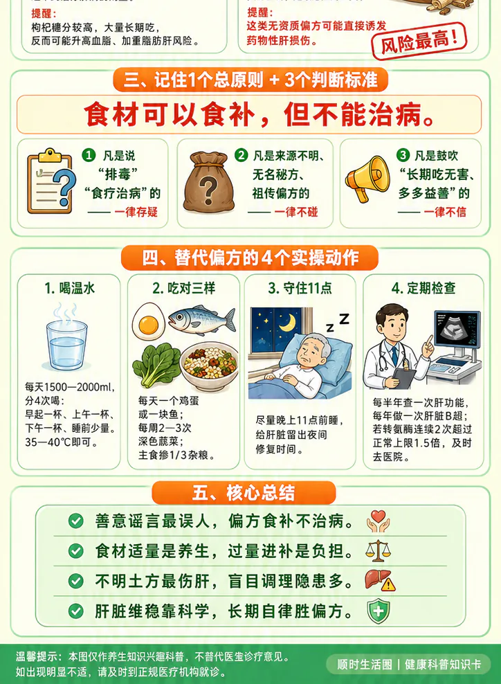 赠课4课程原图第2/2段:食材不能治病的总原则、三个判断标准、四个替代偏方的实操动作和核心总结